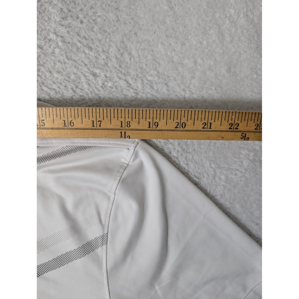 Nike Polo Mens S White Diagonal Stripe Dri-FIT Stretch DH0791-100 Spandex Vented - Picture 9 of 9
